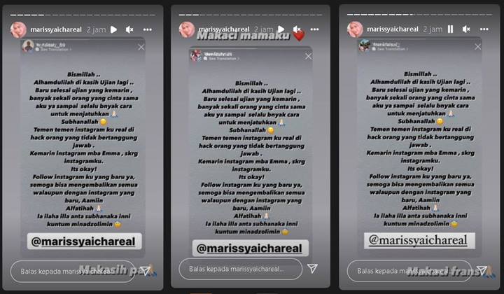 Marissya Icha Kabarkan Instagram Miliknya Kena Hack, Keluarga H. Faisal Kompak Ambil Sikap