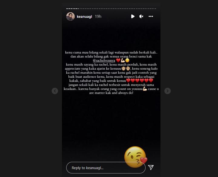 Rachel Vennya Muncul Minta Maaf Lagi, Keanu Agl Beri Dukungan Ingatkan Kebiasaan Ini
