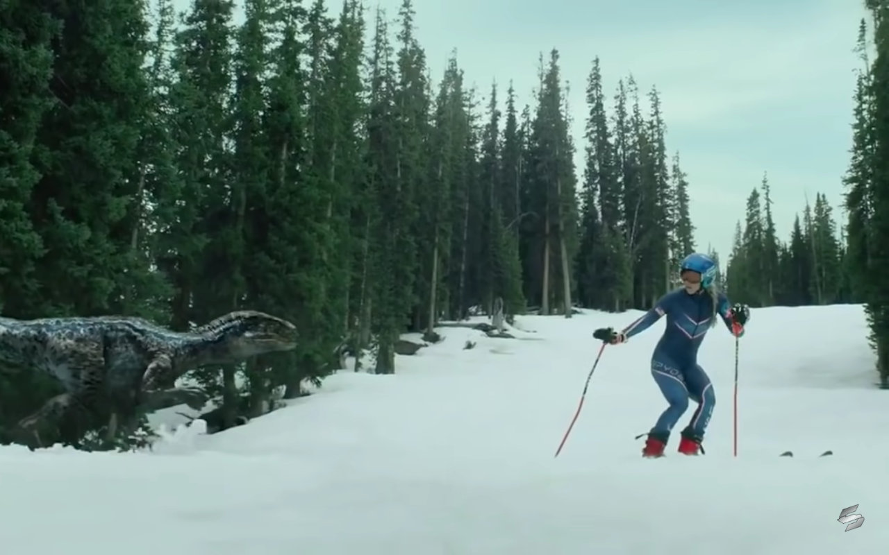 T-Rex Bikin Atlet Ski Ketakutan di Trailer Kolaborasi 'Jurassic World: Dominion' & Winter Olympics