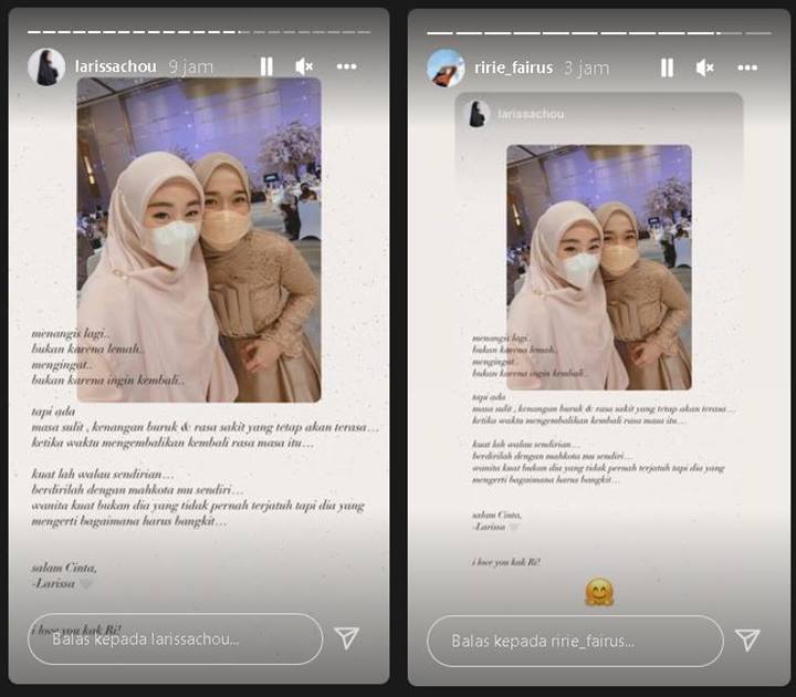 Ririe Fairus Bereaksi Usai Tangisannya Dibahas Larissa Chou Lewat Pesan Mendalam, Merasa Dimengerti?