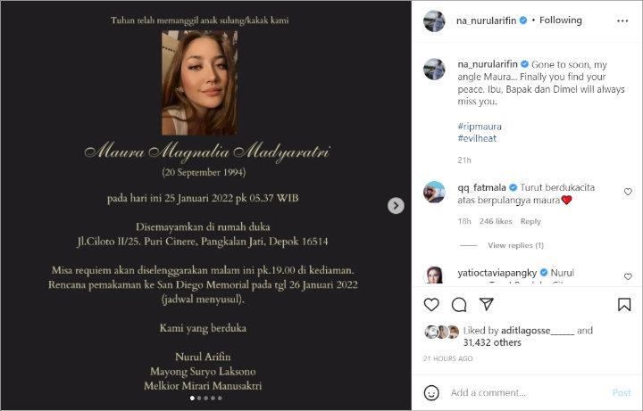 Putri Cantik Nurul Arifin Akan Dimakamkan Secara Kristen, Perbedaan Agama Jadi Sorotan