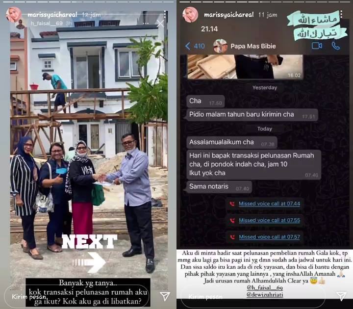 Dikira Tak Dilibatkan H. Faisal Dalam Pelunasan Rumah Gala, Marissya Icha Bantah Bongkar Bukti Ini