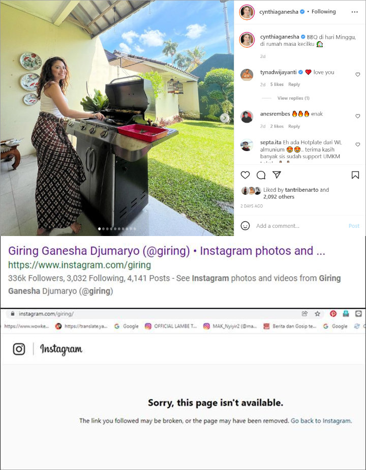 Instagram Giring Ganesha Hilang, Postingan Cynthia Istri Cantik Ramai Diserbu
