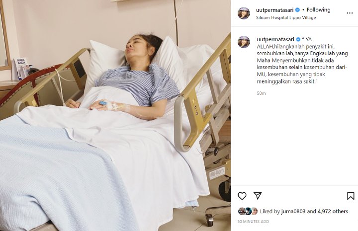 Uut Permatasari Terbaring di Ranjang RS Usai Umumkan Hamil Anak Kedua, Ada Apa?