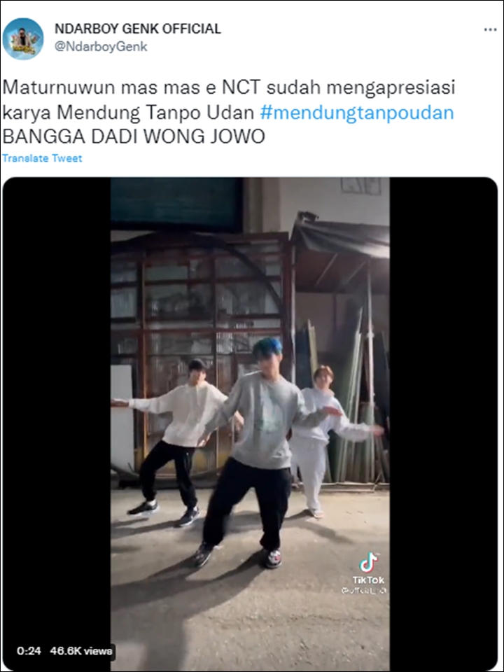 NCT Dream Joget Lagu Koplo, Begini Reaksi Ndarboy Genk Pelantun \'Mendung Tanpo Udan\'