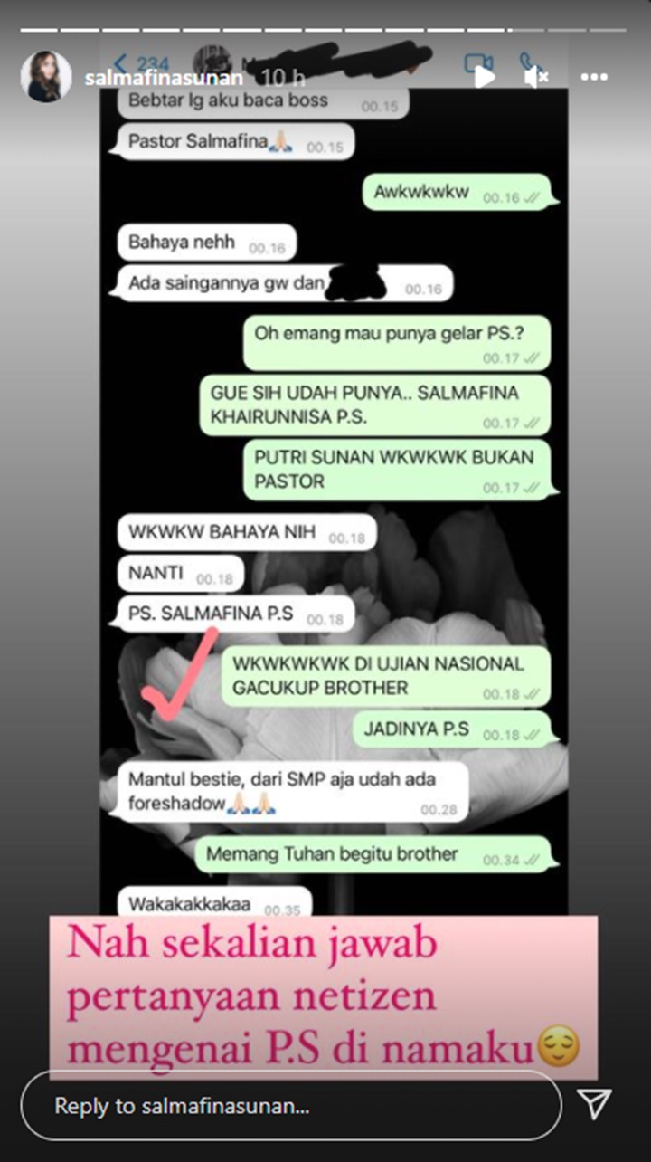 Salmafina Sunan Dicurigai Sudah Jadi Pastor Gara-gara Edit Profil IG, Begini Penjelasannya