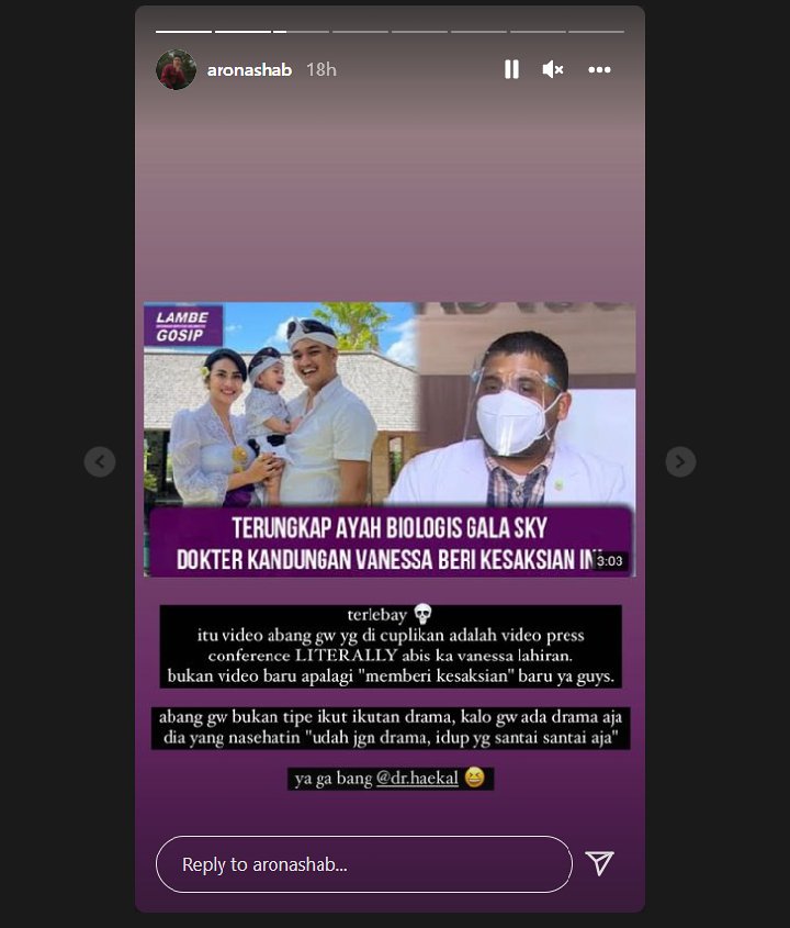Aron Ashab Angkat Bicara Gara-gara Ayah dan Kakak Diseret \'Drama\' Keluarga Vanessa Angel