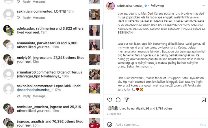 Komentar Tak Senonoh Haters