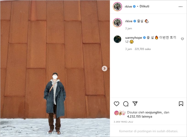 Jin dan RM BTS Kompak Ucapkan Selamat Imlek, Gaya Postingan Beda Banget 2