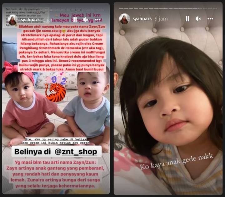 Syahnaz Sadiqah Bereaksi Saat Ada yang Izin Tiru Nama Zunaira, Singgung Fakta Ini