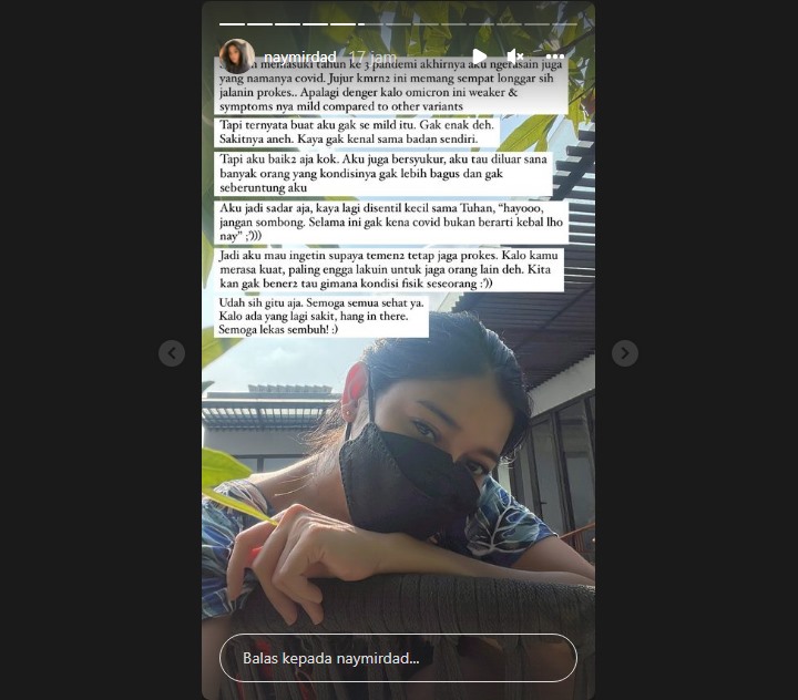 Positif COVID-19, Naysila Mirdad Akui Longgar Prokes