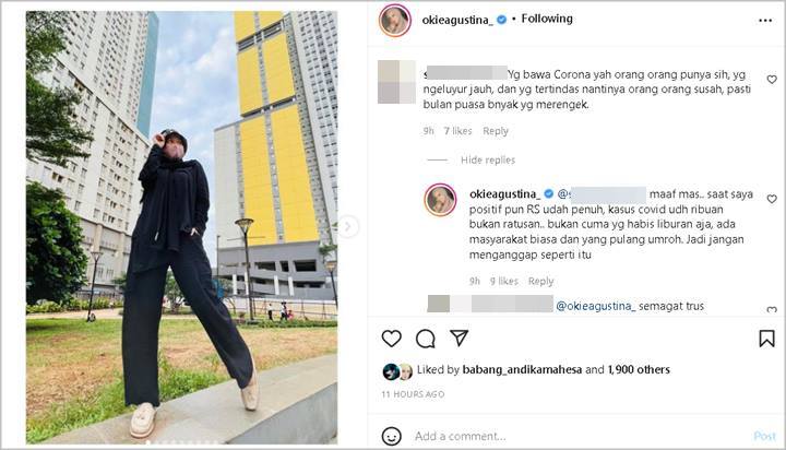 Sempat Positif, Okie Agustina Balas Tegas Usai Disinggung \'Bawa Corona\' Gara-gara \'Ngluyur\' Jauh