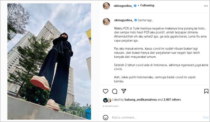 Sempat Positif, Okie Agustina Balas Tegas Usai Disinggung \'Bawa Corona\' Gara-gara \'Ngluyur\' Jauh