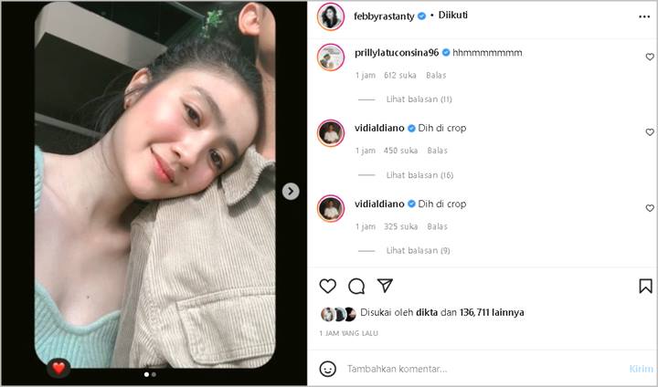 Febby Rastanty Senyum Simpul Senderan di Bahu Cowok Misterius, Ledekan Vidi Aldiano Bak Wakili Fans?