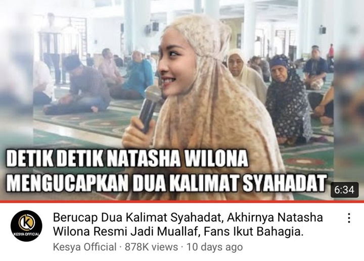 Geger Kabar Natasha Wilona Mualaf, Video Saat Ucap Kalimat Syahadat Beredar Luas?