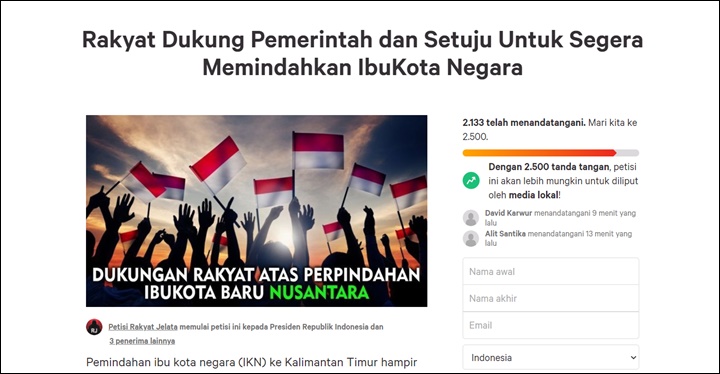Petisi Dukungan Pemindahan IKN