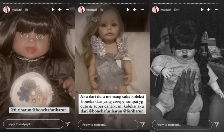 Nora Alexandra Pamer Koleksi Terbaru Boneka Creepy, Penampakannya Paling Bikin Ngeri