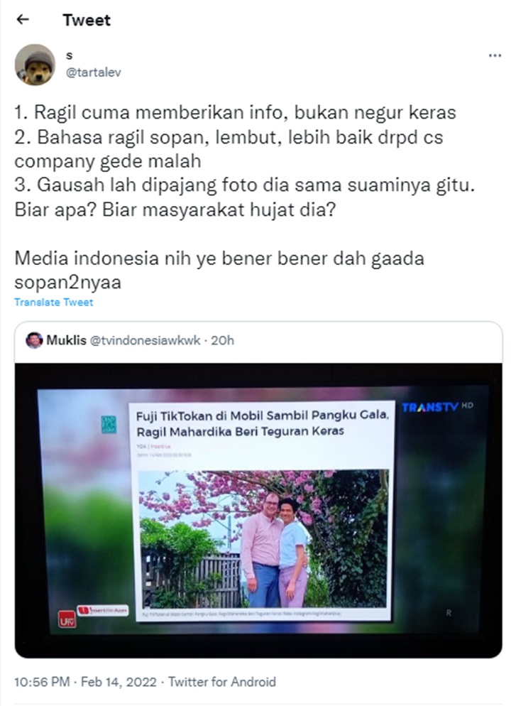 Ragil Mahardika Trending Twitter Usai Tegur Fuji, Cara Mengingatkannya Banjir Pujian