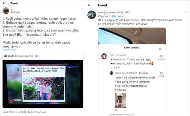 Ragil Mahardika Trending Twitter Usai Tegur Fuji, Cara Mengingatkannya Banjir Pujian