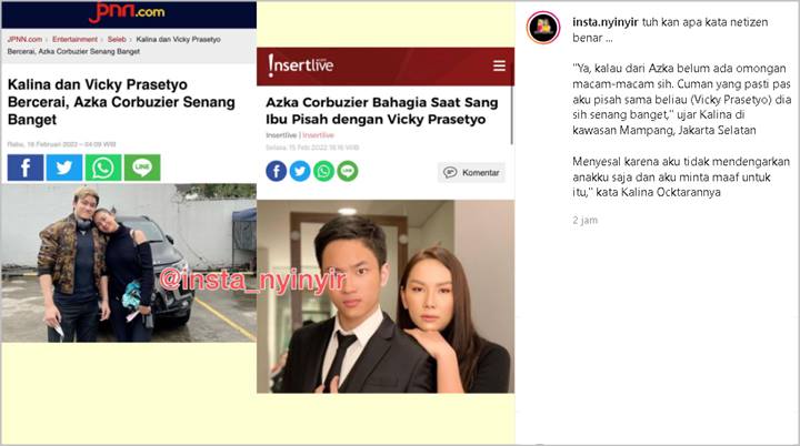 Perasaan Azka Corbuzier Saat Tahu Kalina Oktarani Tak Lagi Bersama Vicky Prasetyo Terungkap, Senang?