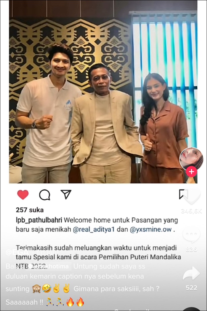 Aditya Zoni dan Yasmine Ow Diam-diam Sudah Nikah Siri, Postingan Ini Jadi Bukti Valid?