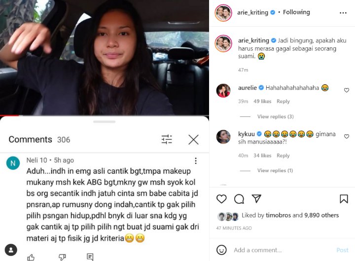 Arie Kriting Merasa Gagal Jadi Suami Indah Permatasari, Nama Babe Cabita Terseret