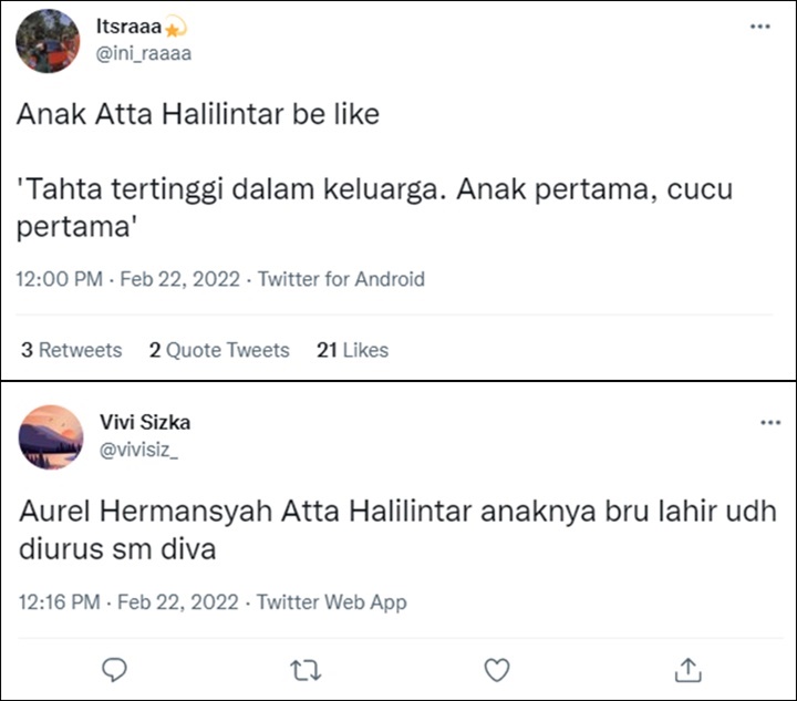 Aurel dan Atta Halilintar Trending Twitter, Begini Doa dan Ucapan Lucu Netter Untuk Baby A
