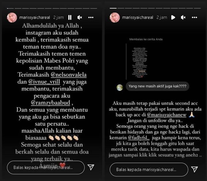 Marissya Icha Bersyukur IG Baru Balik Lagi, Ungkap Fadly Faisal Kini Jadi Target Hacker?