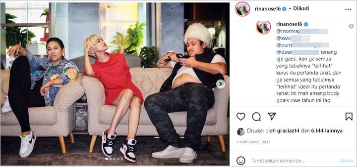 Jawaban Rina Nose Usai Dikhawatirkan Gara-gara Bentuk Tubuh di Foto Terbaru, Faktanya Bikin Lega