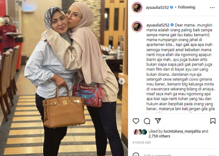 Ayu Aulia Singgung Orang \'Gila\' Ketenaran