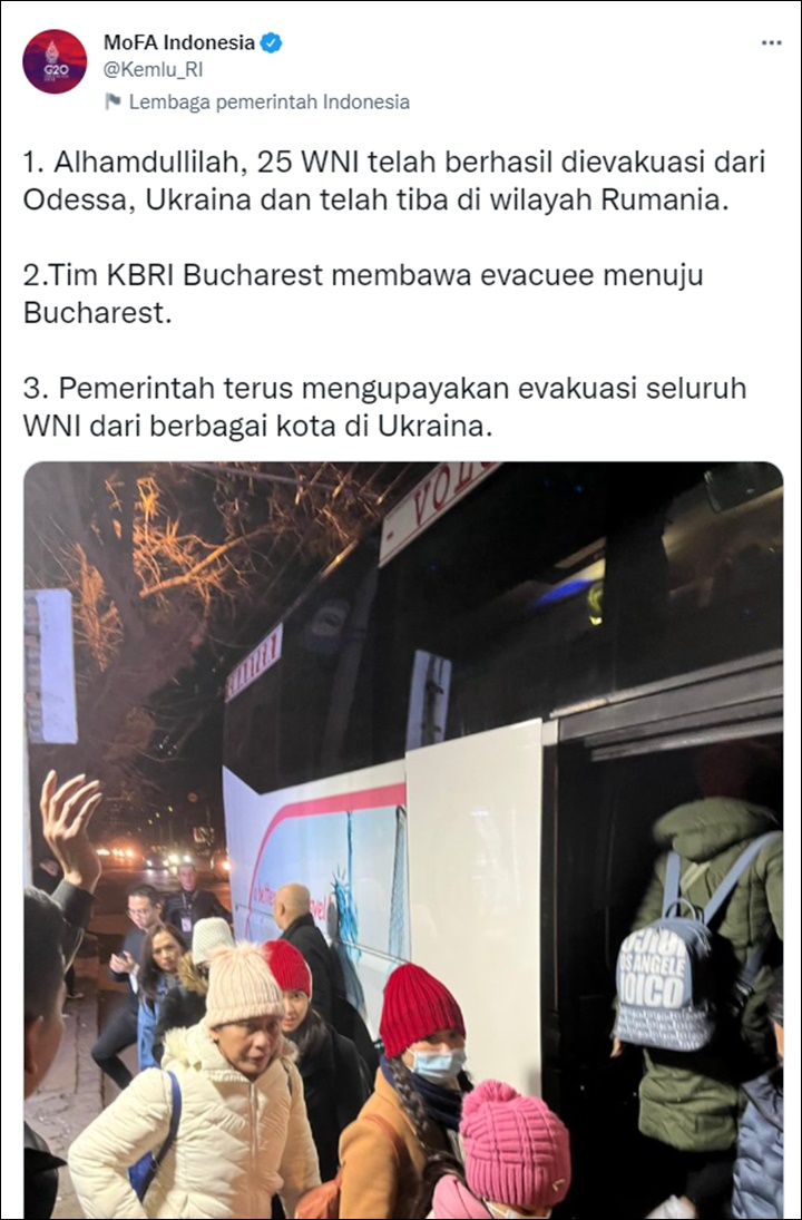 WNI dievakuasi dari kota di Ukraina