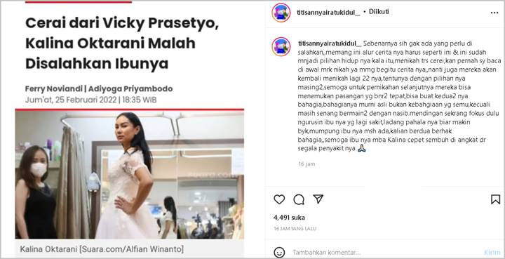 Asmara Kalina Oktarani dan Vicky Prasteyo Usai Cerai Diterawang Peramal Kondang, Bakal Senasib?