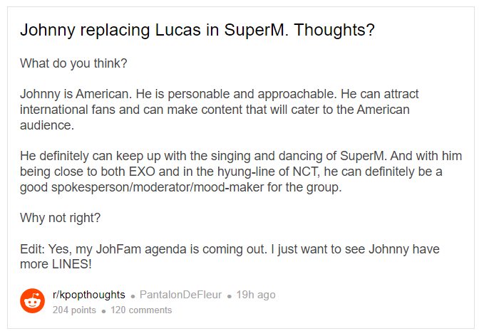 Penggemar mengungkapkan bahwa Lucas WayV harusnya digantikan Johnny di SuperM