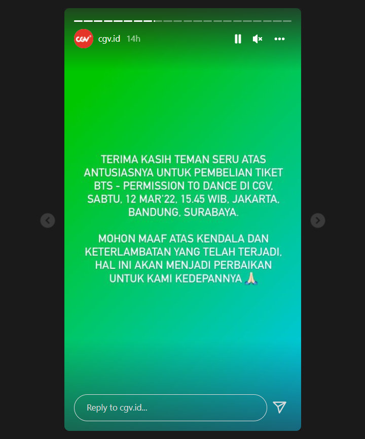 Pre-Sale Tiket Konser BTS di CGV Diwarnai Server Error, Repeat Show Siap Diserbu ARMY 2