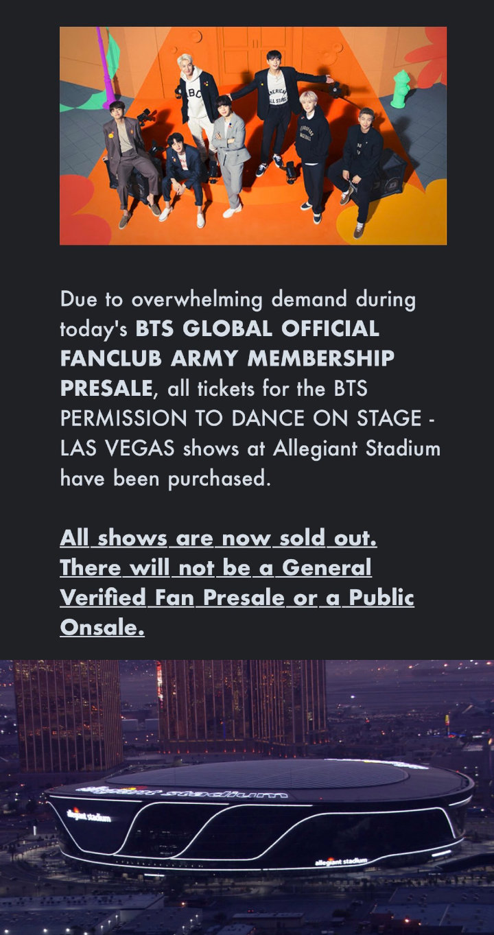 Tiket Konser BTS di Las Vegas Ludes Selama Pre-Sale, Netizen Korea Jadi Takut