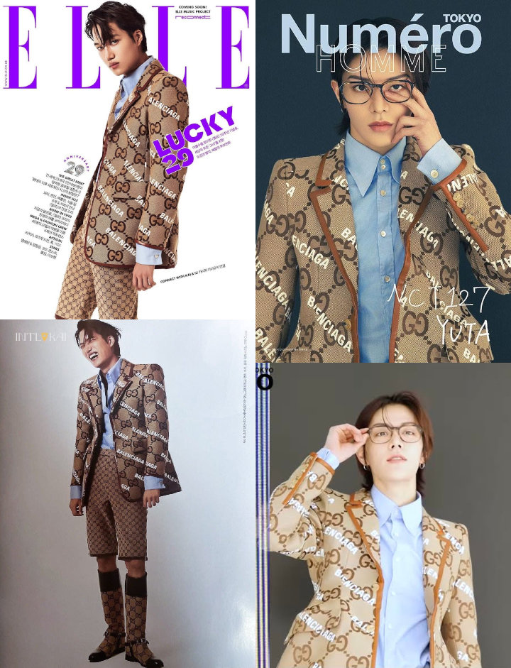 Gaya Kai EXO dan Yuta NCT Kenakan Outfit Gucci-Balenciaga yang Sama, Lebih Suka Mana?
