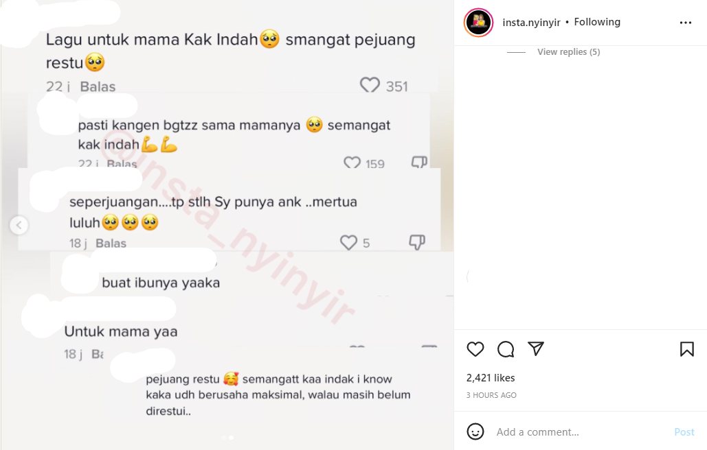 Indah Permatasari Lip Sync Lagu \'Bertahan Terluka\', Kode Rindukan Sang Ibunda?