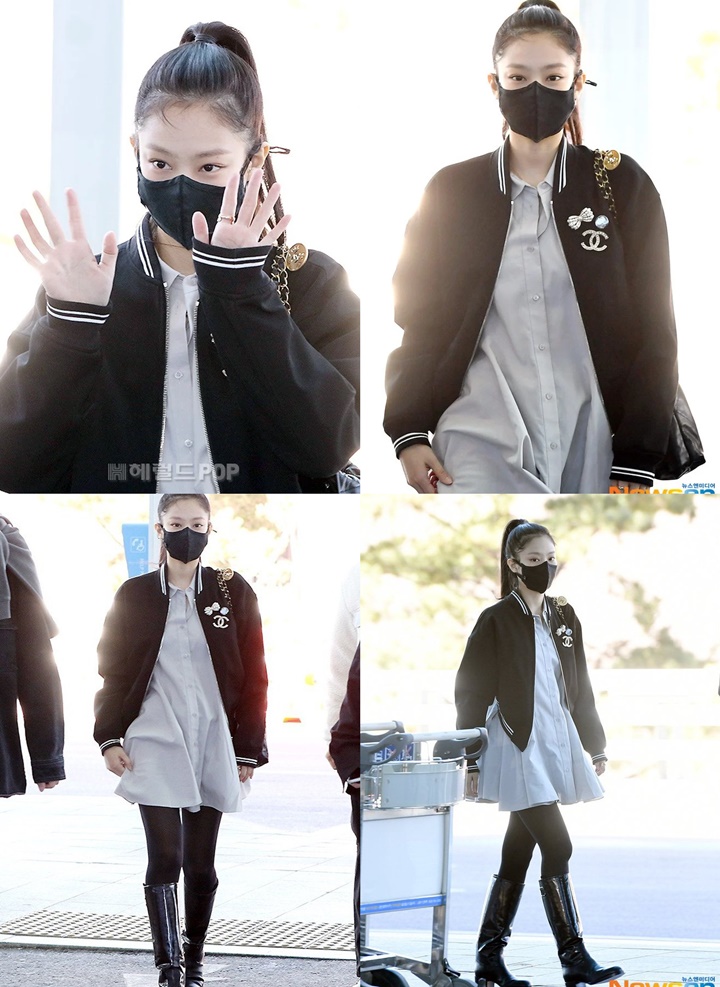 Gaya Busana Jennie BLACKPINK di Bandara Menuju Paris 1