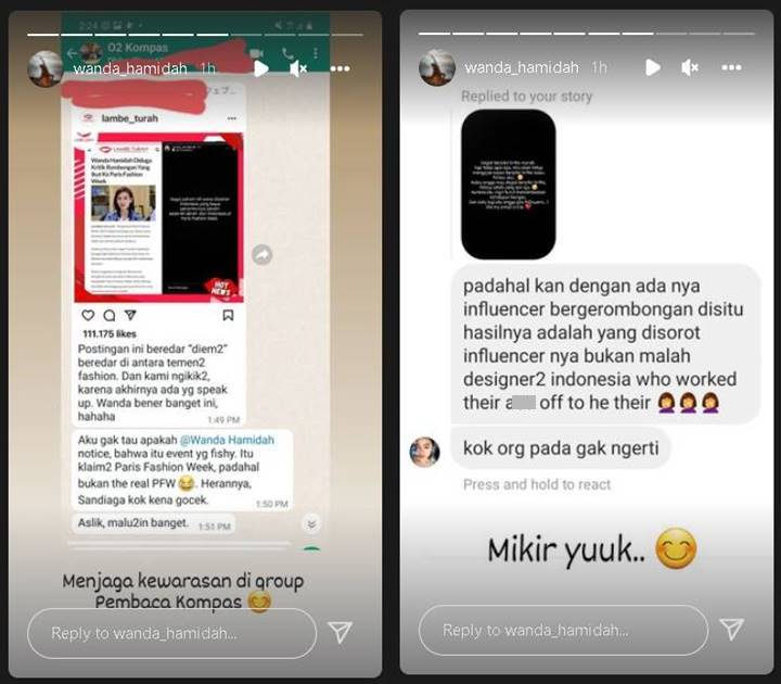 Wanda Hamidah Bereaksi Usai Sentilan Soal Desainer Bawa Rombongan ke Paris Fashion Week Picu Amarah