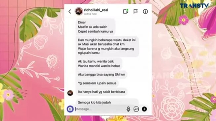 Ridho Ilahi Kirim Pesan Begini Usai Minta Putus dari Dinar Candy