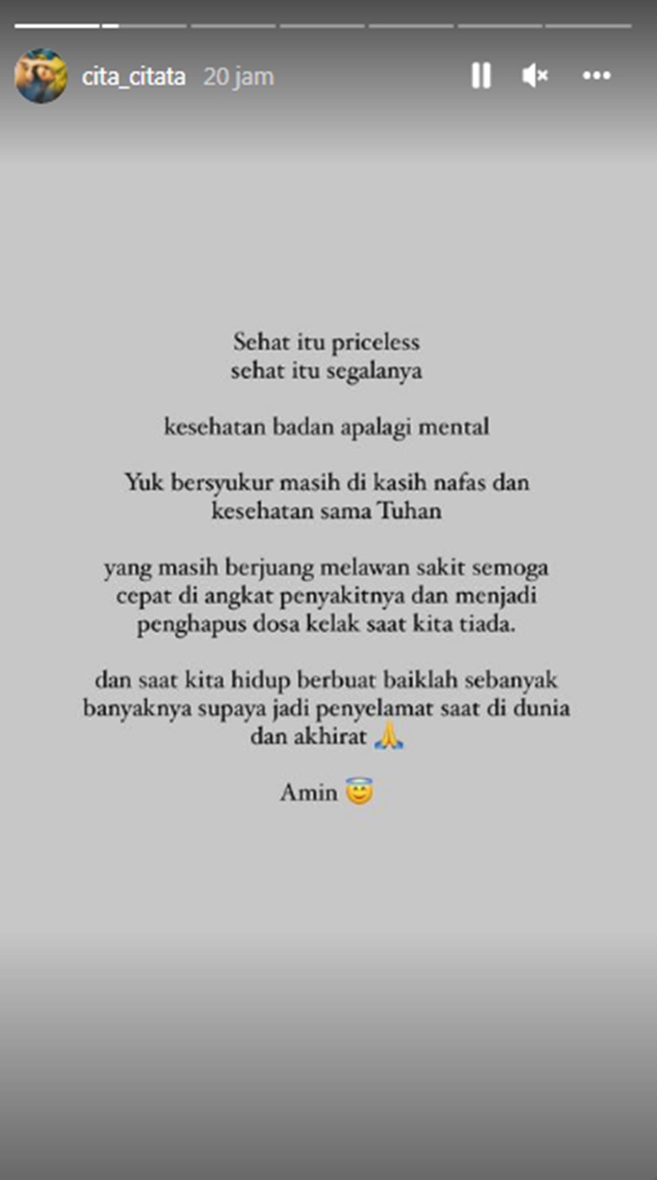 Cita Citata Singgung Soal kesehatan Mental Usai Dipaksa Manggung Saat Positif COVID-19