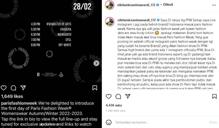 Nikita Mirzani Komentari Kehebohan Brand Indonesia Klaim Tampil di PFW, Sebut Hal Ini Tak Masuk Akal