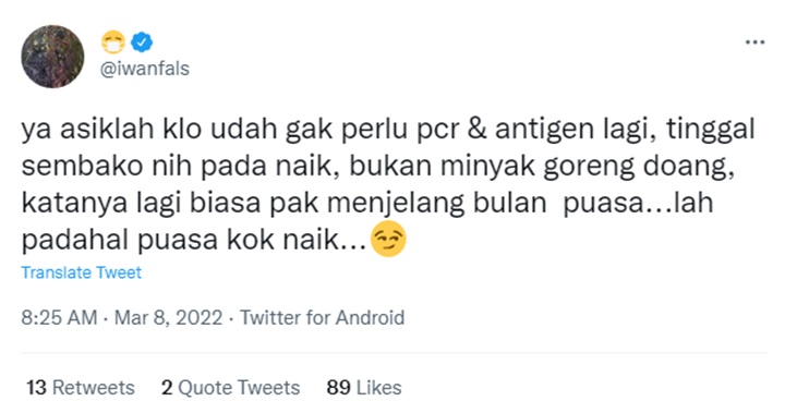 Iwan Fals Komentari Kebijakan Dihapusnya Syarat PCR dan Antigen untuk Perjalanan Domestik
