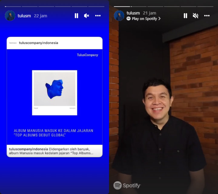 \'Hati-hati di Jalan\' Tulus Jadi Lagu Berbahasa Indonesia Pertama di Top 50 Spotify Global