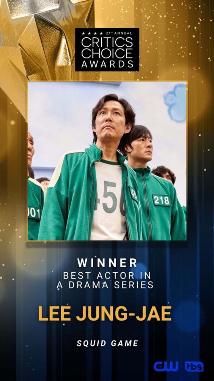 Lee Jung Jae Sabet Piala Aktor Terbaik Critics Choice Awards 2022 Atas Perannya di \'Squid Game\'