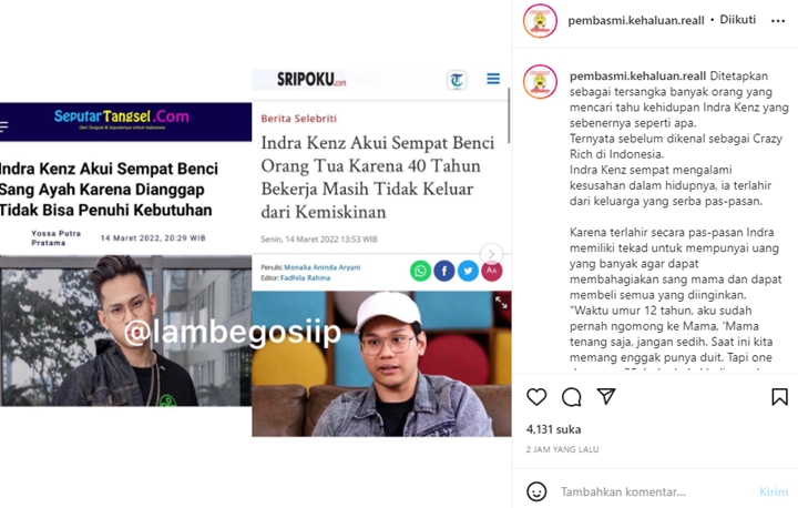 Pengakuan Indra Kenz Sempat Benci Orang Tua Karena Miskin Kembali Viral