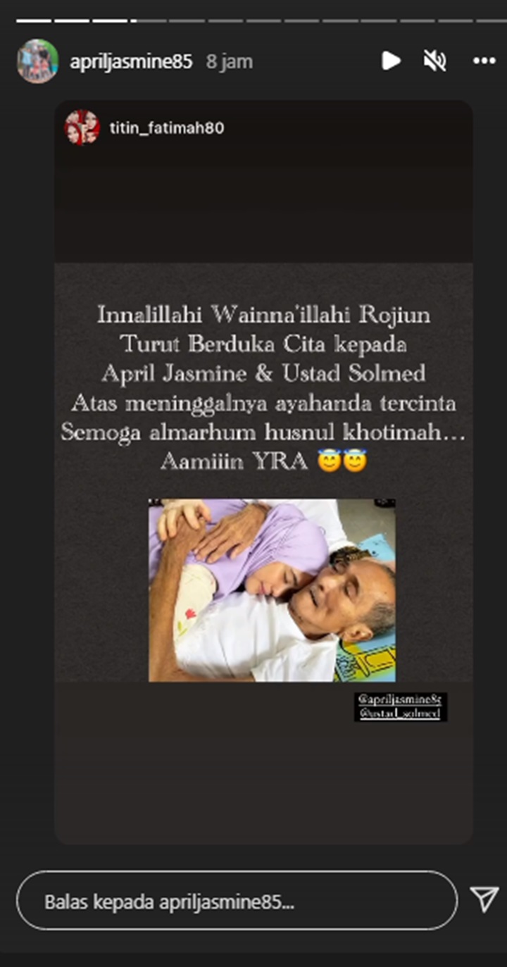 Ayah April Jasmine Meninggal, Ustaz Solmed Tulis Doa Menyentuh Ini