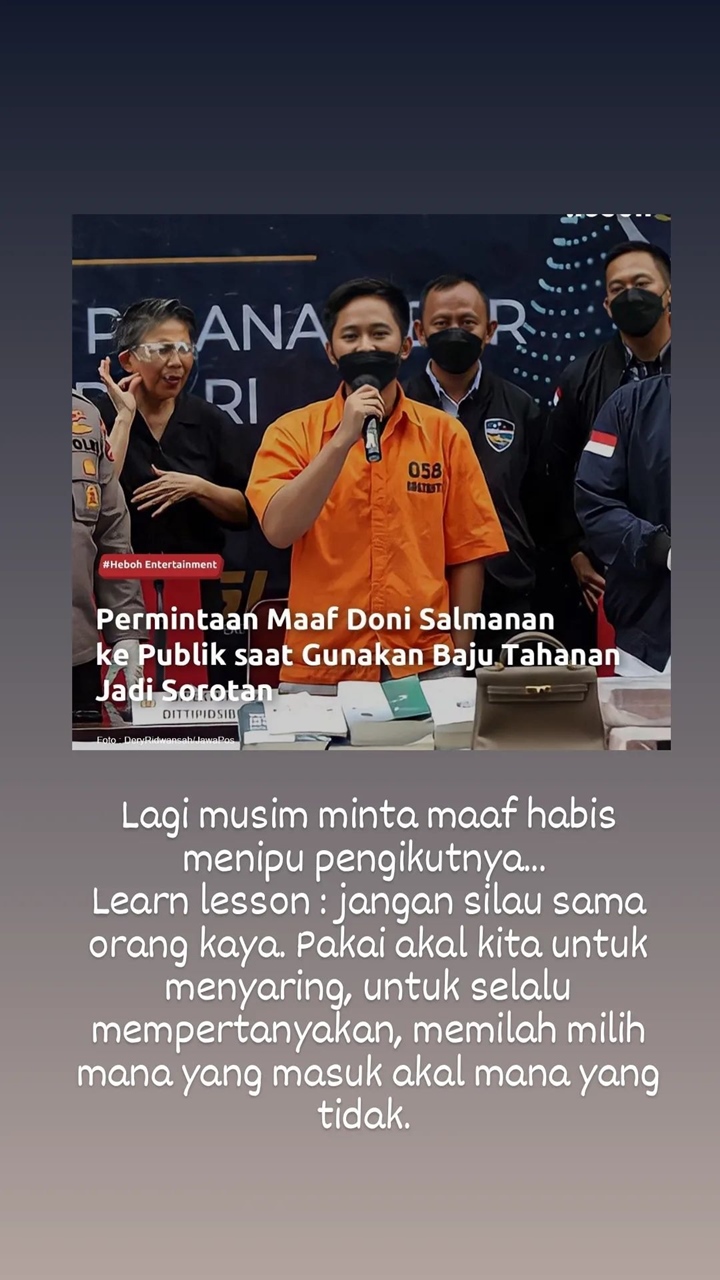 Wanda Hamidah Komentari Permintaan Maaf Doni Salmanan, Sampaikan Pelajaran Ini