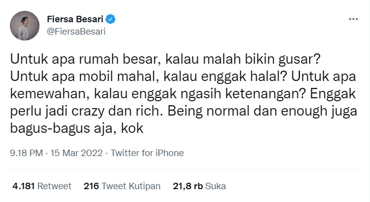 Fiersa Besari Sindir Pedas \'Crazy Rich Palsu\' yang Hobi Pamer Kekayaan: Untuk Apa?