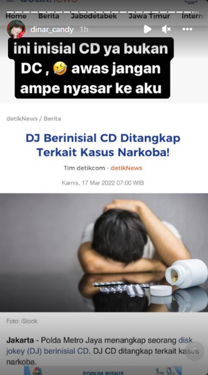 Artis CD Ditangkap Terkait Kasus Narkoba, Postingan Dinar Candy Langsung Jadi Sorotan